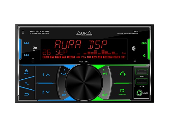 AURA AMD-782 DSP 2 DIN USB/BT ресивер