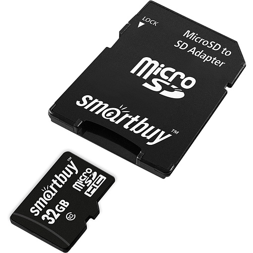 Карта памяти microSD 32Gb 10 class SmartBuy LE с адаптером