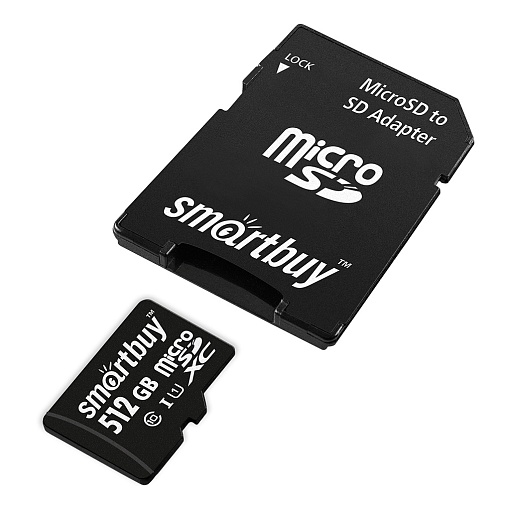 Карта памяти microSDXC 512Gb 10 class SmartBuy UHS с адаптером