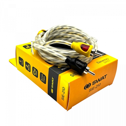 SWAT SIE-210 Межблочный кабель 2RCA-2RCA 1м витая пара МЕДЬ