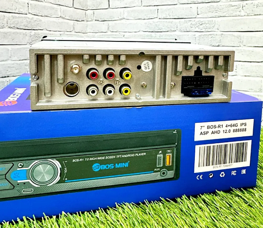BOS-MINI BOS-R2 Автомагнитола 1-Din с выдвижным экраном 7" Android 12 4+64Gb GPS WiFi