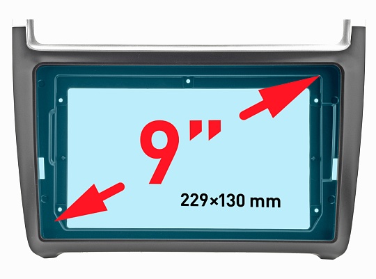 Incar RVW-FC584 Рамка 9" VW Polo 2014-2019 BLACK