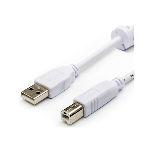 Кабель USB 2.0 A(m)-B(m) ATcom AT6152, 0.8 м, белый