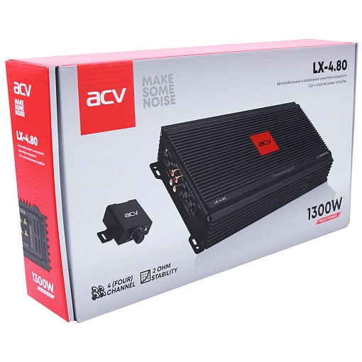 Автомобильный усилитель 4х80 Вт ACV LX-4.80