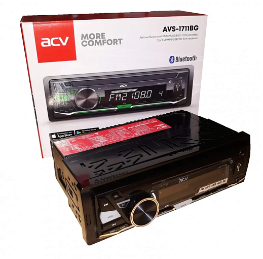 Магнитола USB/SD/MP3/WMA с Bluetooth ACV AVS-1711BG