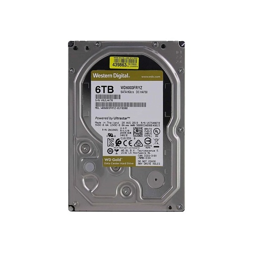 Жесткий диск HDD 6Tb WD Gold, WD6003FRYZ