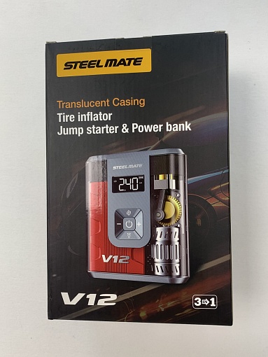 STEEL MATE V12 Пусковое устройство с компрессором 12000MAH/800A/31k/6BAR