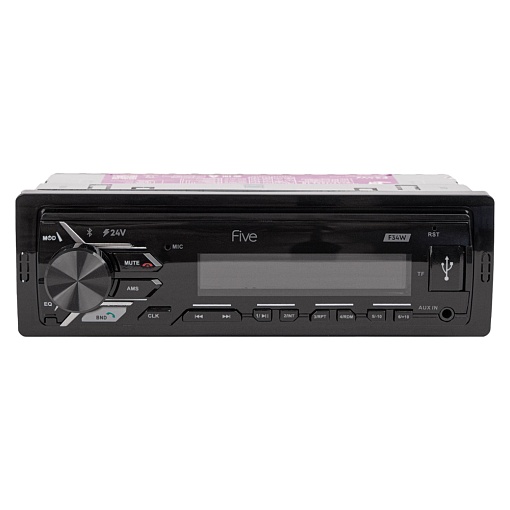 Автомагнитола FIVE F34W 1din ресивер 24V!/белая/BT/USB/SD/FM/AUX/MP3/4*45/фикс.панель