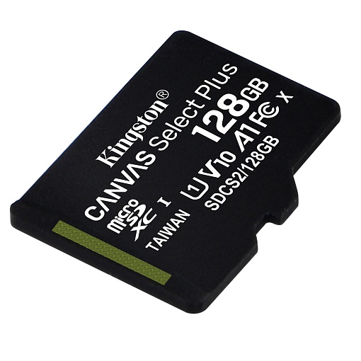 Карта памяти MicroSD 128Gb 10 Class Kingston Canvas Select Plus A1 (100Mb/s) без адаптера