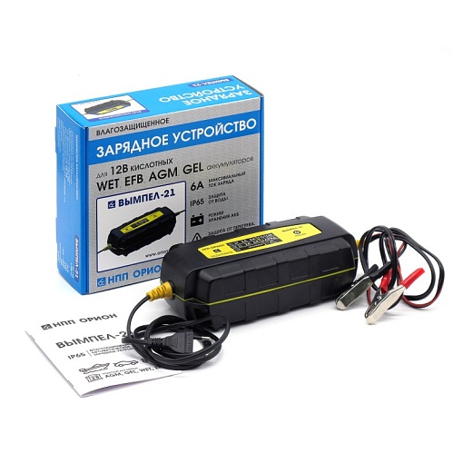 Зарядное устройство Вымпел-21 (гермет.корпус 2-6А/13.6/14.1/14.8В Гелев АКБ лодочные тяговые Светодн