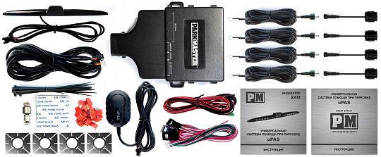 ParkMaster 24U-4-AX-Black Универсальная система парковки 4 черн датчика тип АX