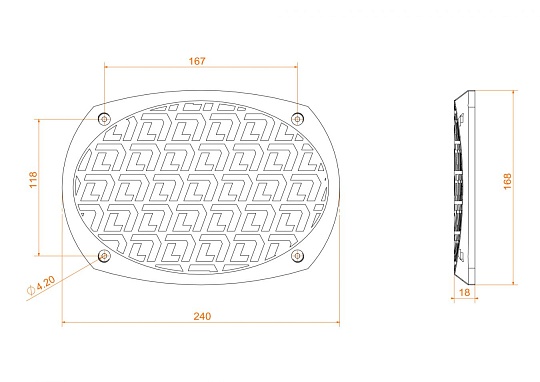 DL Audio Gryphon Pro 69 Grill Orange Защитная сетка