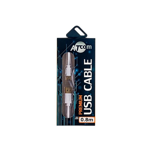 Кабель USB 2.0 A(m)-miniUSB ATcom AT3793, 0.8 м, белый