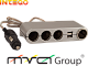 Разветвитель прикуривателя на 4 гнезда с USB Intego C-06 серебро
