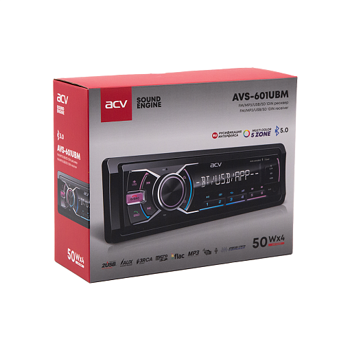 Автомобильный медиа-ресивер с Bluetooth USB, SD, AUX ACV AVS-601UBM