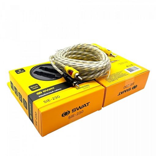 SWAT SIE-230 Межблочный кабель 2RCA-2RCA 3м витая пара МЕДЬ