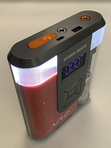 STEEL MATE V12 Пусковое устройство с компрессором 12000MAH/800A/31k/6BAR
