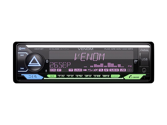 AURA VENOM-D541BT USB/SD-ресивер 4*141w FLAC USB BT 3RCA 3-ZONE RGB ДУ