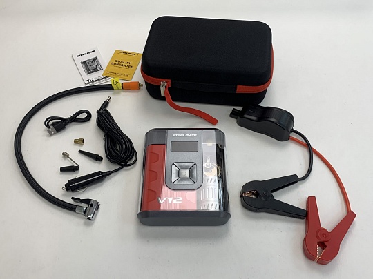 STEEL MATE V12 Пусковое устройство с компрессором 12000MAH/800A/31k/6BAR