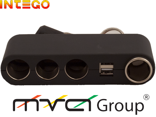 Разветвитель прикуривателя Intego C-06 черный 3 гнезда (10A) USB (5V/500mA)