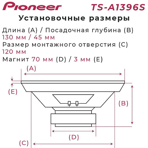 Pioneer TS-A1396S Акустика 13см