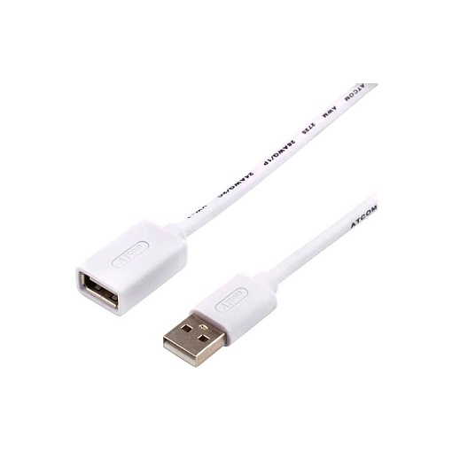 Удлинитель USB 2.0 A(m)-A(f) ATcom AT3788, 0.8 м, белый