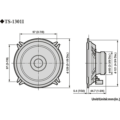 Автомобильные колонки Pioneer TS-1301i 5 дюймов