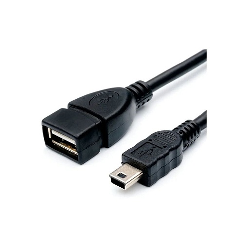 Кабель USB 2.0 A(f)-miniUSB ATcom AT2821, 0.8 м, черный