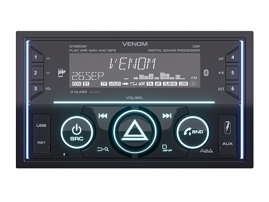 AURA VENOM-D762DSP Ресивер 2-DIN USB/BT