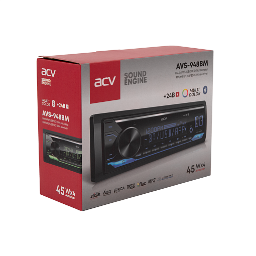 Магнитола USB,SD,AUX 24В с Bluetooth ACV AVS-948BM