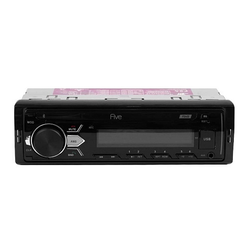 Автомагнитола FIVE F24G (1din/зеленая/Bluetooth/USB/AUX/SD/FM/4*50)