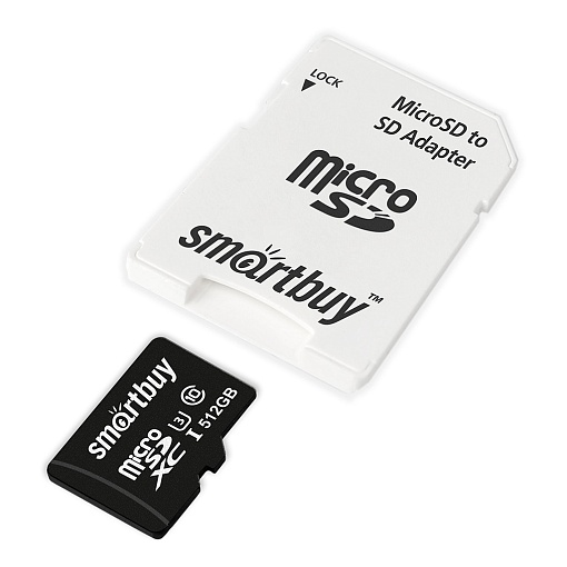 Карта памяти microSDXC 512Gb 10 class SmartBuy UHS с адаптером