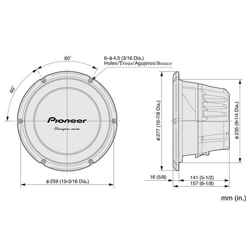 Сабвуфер Pioneer TS-W260S4