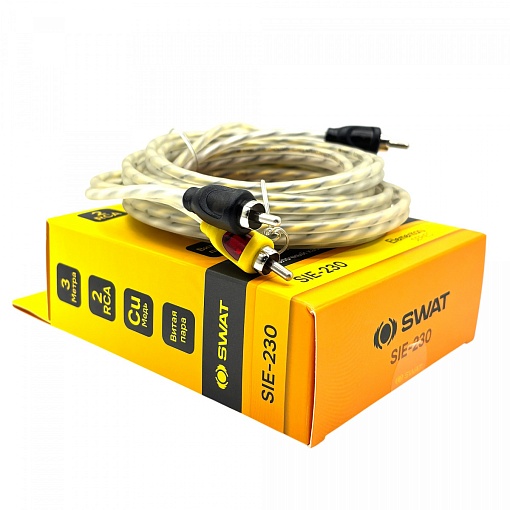 SWAT SIE-230 Межблочный кабель 2RCA-2RCA 3м витая пара МЕДЬ
