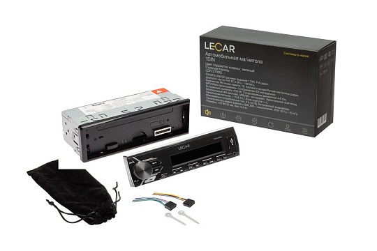 Автомагнитола Lecar LCR-2100G 1din/съемная панель/зелен/USB/AUX/SD/FM/4*50