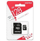 Карта памяти microSDXC 128Gb 10 class Smartbuy UHS-1 с адаптером