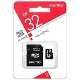 Карта памяти microSD 32Gb 10 class SmartBuy LE с адаптером