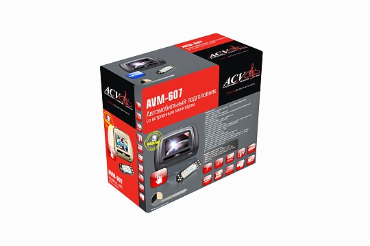 Подголовник с монитором и DVD 7 дюймов ACV AVM-607 GR серый