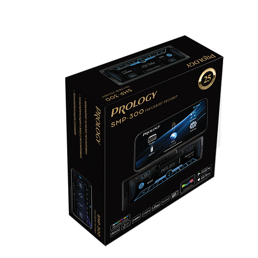 PROLOGY SMP-300 FM / USB ресивер с Bluetooth и магнитным держателем для смартфона