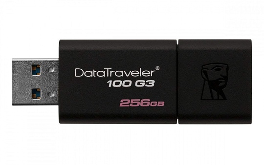 Flash накопитель Kingston DataTraveler 100 G3 DT100G3/256GB, черный