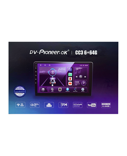 DV-Pioneer.OK CC3 Магнитола 9" Android 6+64Gb WiFi GPS IPS