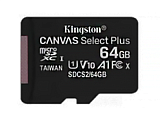 Карта памяти MicroSD 64Gb 10 Class Kingston Canvas Select Plus A1 (100Mb/s) без адаптера