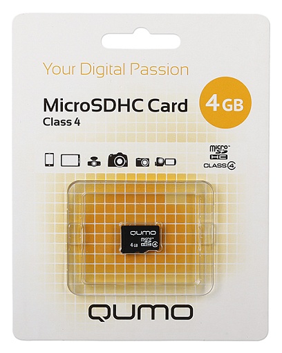 MicroSD карта 4Gb class 4 Qumo