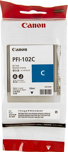 Картридж струйный CANON PFI-102C, 0896B001