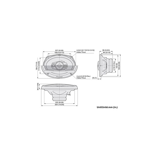 Автомобильные колонки Pioneer TS-A6924I 6 на 9 дюймов