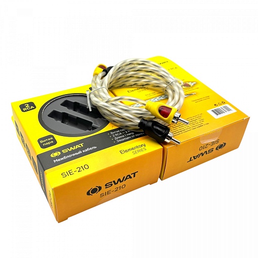 SWAT SIE-210 Межблочный кабель 2RCA-2RCA 1м витая пара МЕДЬ