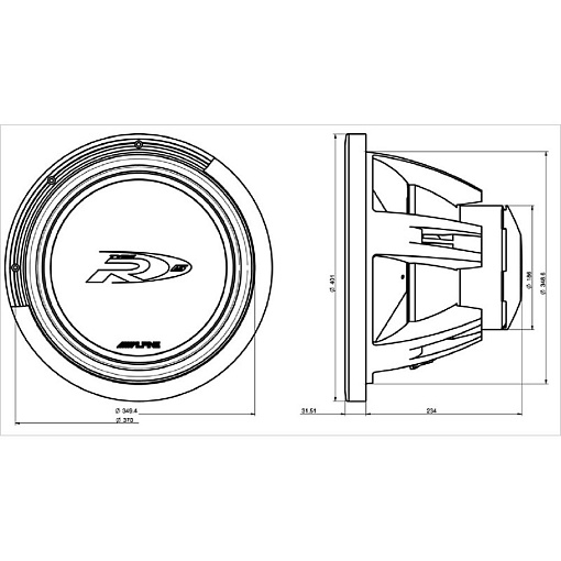 Сабвуферный динамик Alpine SWR-1542D