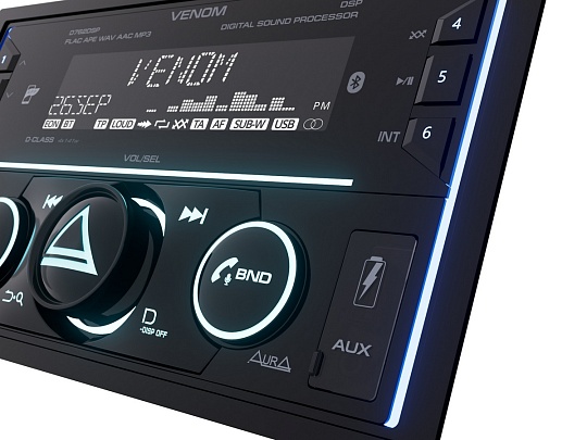 AURA VENOM-D762DSP Ресивер 2-DIN USB/BT