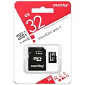 Карта памяти microSD 32Gb 10 class SmartBuy UHS-1 с адаптером