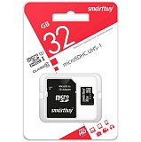 Карта памяти microSD 32Gb 10 class SmartBuy UHS-1 с адаптером